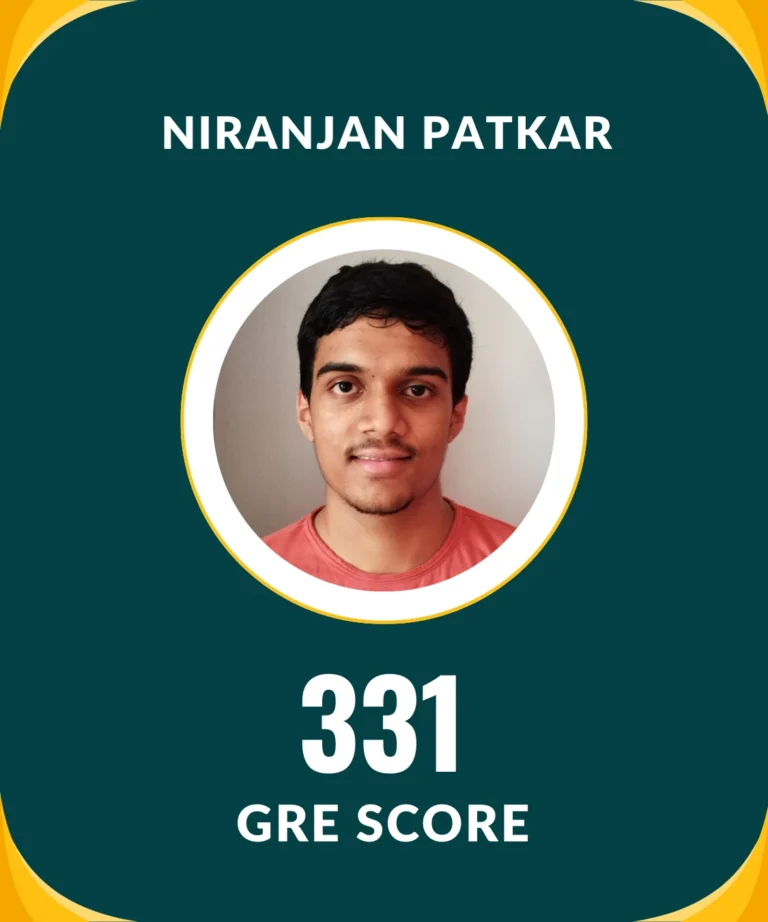 Niranjan Patkar - 331 GRE SCORE