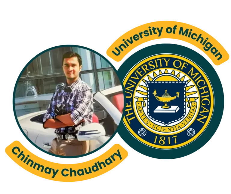 success story of an IMFS Student Chinmay Chaudhary got admission in University of Michigan