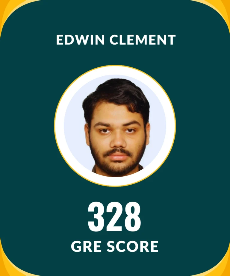 Edwin Clement - 328 GRE Score