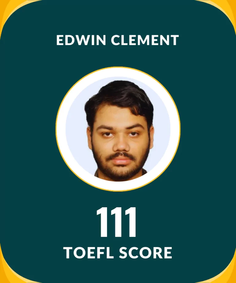 Edwin Clement Scored 111 in TOEFL Test