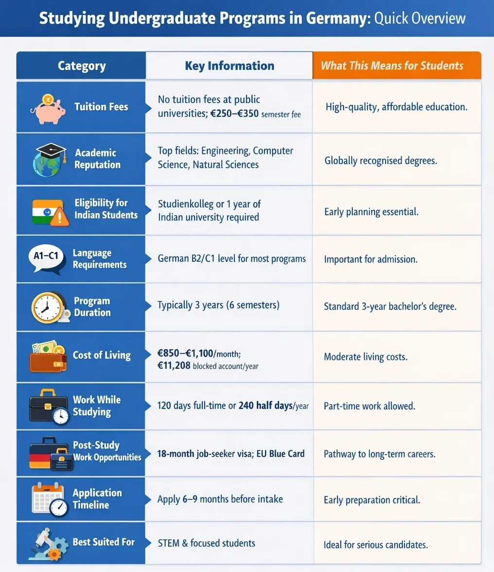 Studying Undergraduate Programs in Germany Infographic